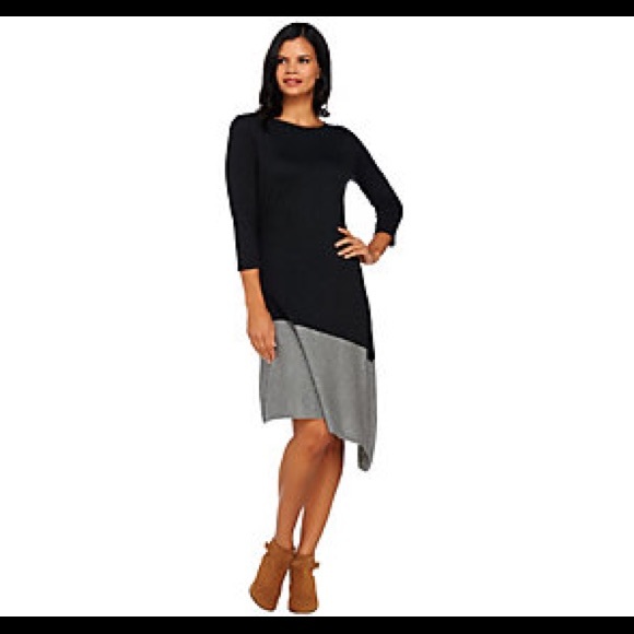 asymmetrical sweater dress